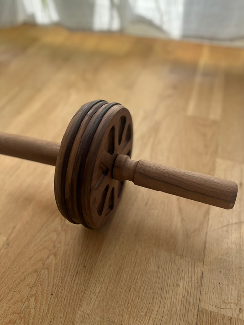 Handcrafted Wooden Ab Wheel - Core Strength Trainer for Home Fitness